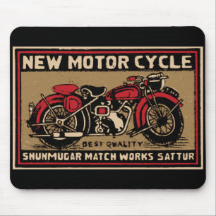 New Motorcycle Safety Match Label Mouse Pad