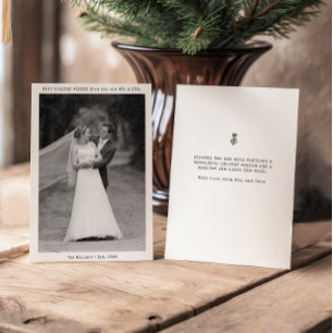 New Mr and Mrs First Christmas Wedding Photo Holiday Card