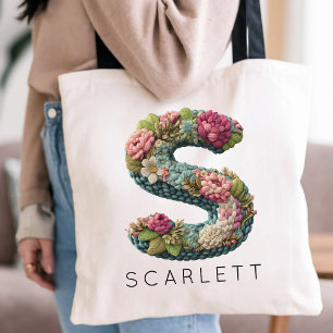 New Mum   Custom Mama Mother’s Day Floral Monogram Tote Bag