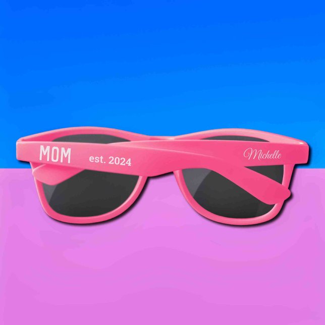 New Mum - est.2024 - personalised pink Sunglasses (Creator Uploaded)