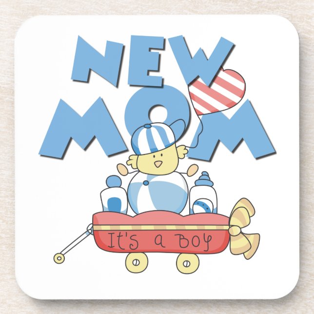 New Mum It's a Boy Gifts Coaster (Front)