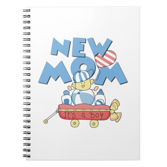 New Mum It's a Boy Gifts Spiral Notebook (Front)