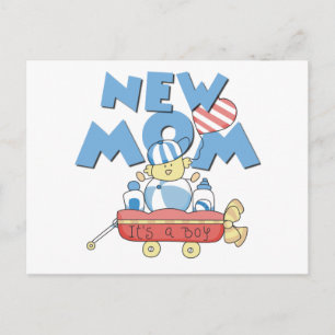 New Mum It's a Boy Tshirts and Gifts Announcement Postcard