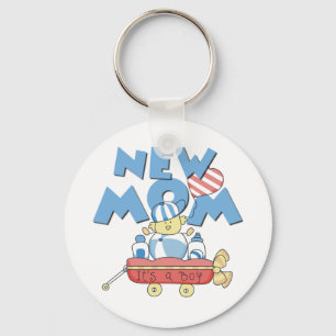 New Mum It's a Boy Tshirts and Gifts Key Ring