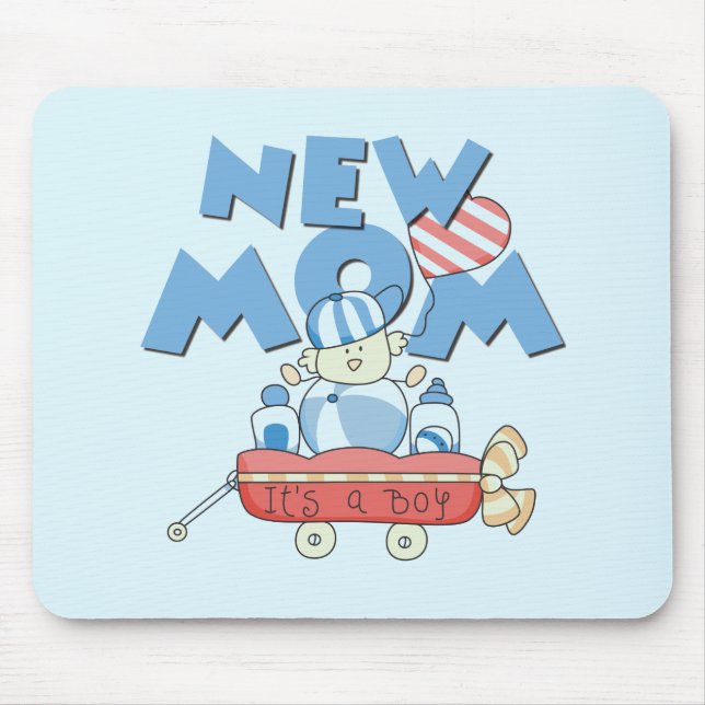 New Mum It's a Boy Tshirts and Gifts Mouse Pad (Front)