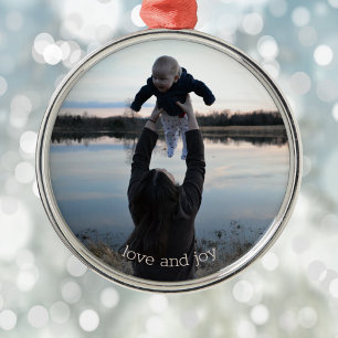 New Mum Love and Joy Photo Christmas Metal Ornamen Tree Decoration