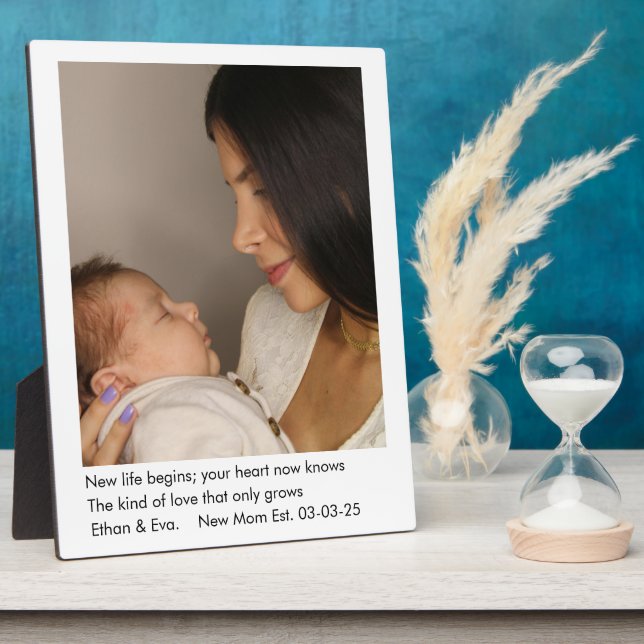 New Mum| One photo |Mother's Day Gift Plaque (Side)