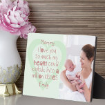 New Mum Photo - I Love You Kids Poem Mint Plaque<br><div class="desc">Cute photo plaque to melt any mum's heart. The kids poem reads "i love you so much my heart could explode into a million kisses" in adorable hand lettered typography. The template is set up ready for you to add your own photo and the child's name - you can also...</div>