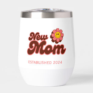 New Mum, retro pink flower custom year