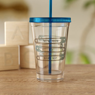 New Mum to Baby Boy Diaper Pins Acrylic Tumbler