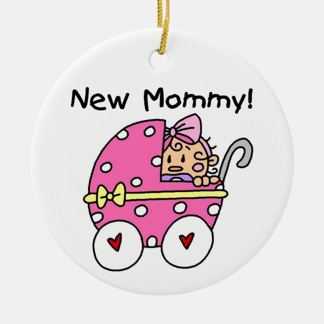 New Mummy Baby Girl Gifts Ceramic Tree Decoration (Front)