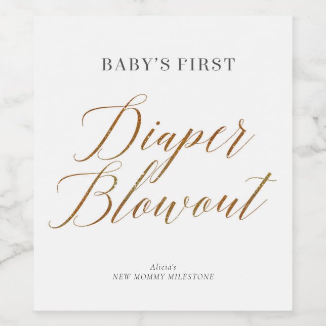New Mummy Moments Diaper Blowout Wine Label (Single Label)