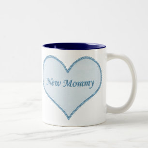 New Mummy Mug, Blue Two-Tone Coffee Mug