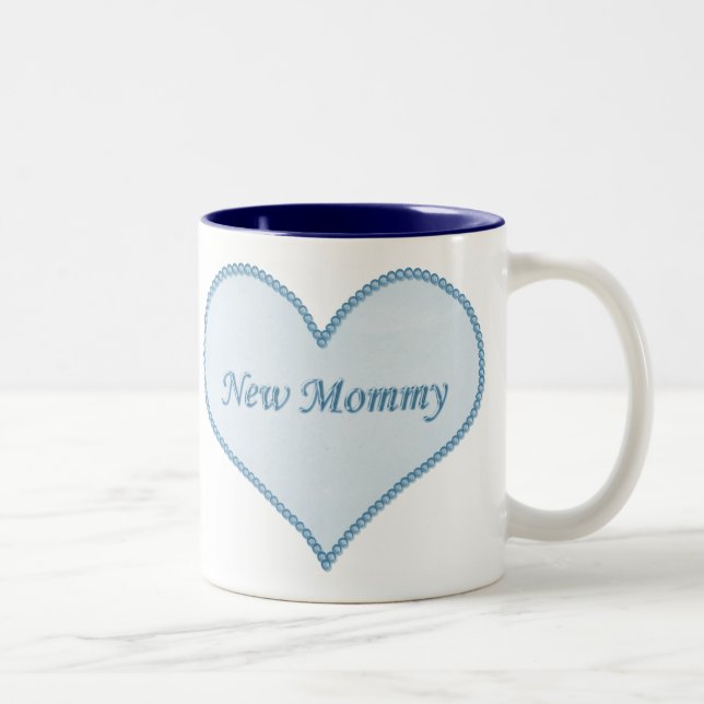 New Mummy Mug, Blue Two-Tone Coffee Mug (Right)