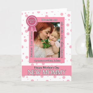 New Mummy Pink Polka Dot Mother's Day Photo Card