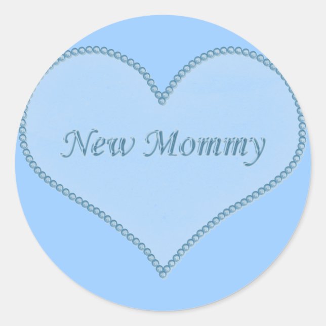 New Mummy Stickers, Blue Classic Round Sticker (Front)