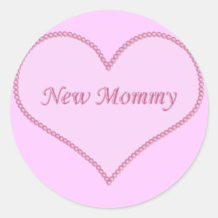 New Mummy Stickers, Pink Classic Round Sticker