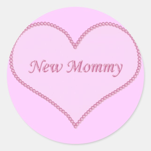 New Mummy Stickers, Pink Classic Round Sticker (Front)