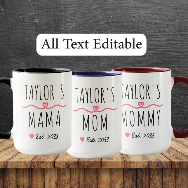 New Mummy with Custom Name, Title & Est. Year Mug (Creator Uploaded)