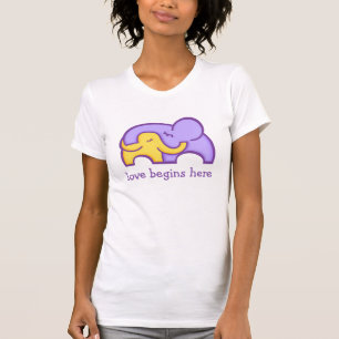 New mum's love begins here elephant hug t-shirt
