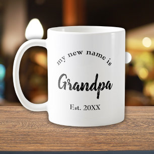 New Name Grandpa Script Typography Coffee Mug