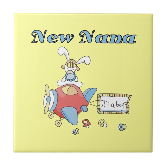 New Nana of Boy Aeroplane Gifts Tile (Front)