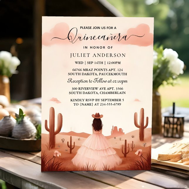 New Nature Barn Wood Boho Farm Western Quinceanera Invitation (Creator Uploaded)