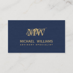 New navy blue of gold calling card