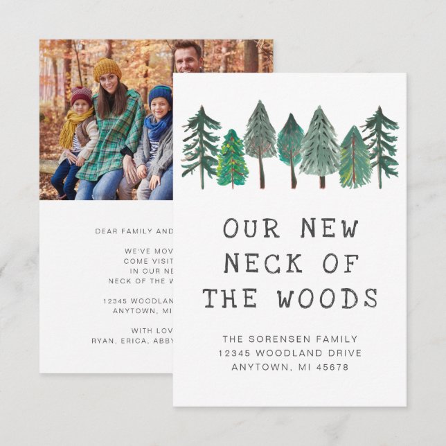 New Neck of the Woods Family Photo Moving Announcement (Front/Back)