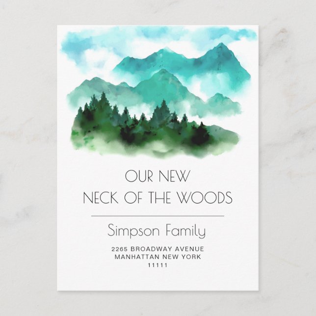 New Neck of the Woods  Moving Announcement Postcard (Front)