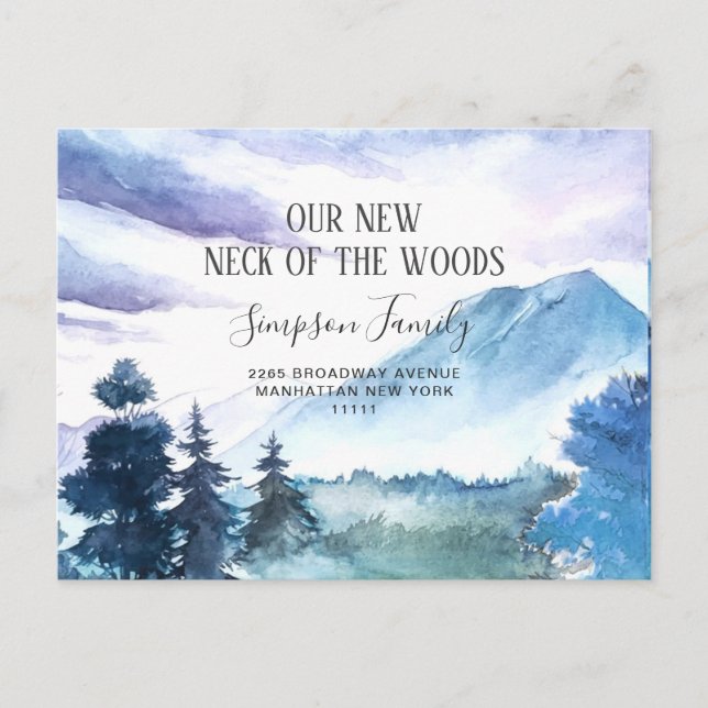 New Neck of the Woods  Moving Announcement Postcard (Front)