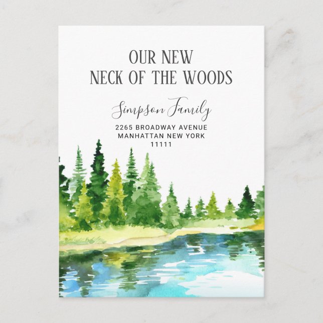 New Neck of the Woods  Moving Announcement Postcard (Front)