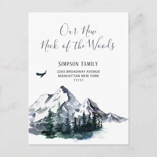 New Neck of the Woods  Moving  Announcement Postcard (Front)