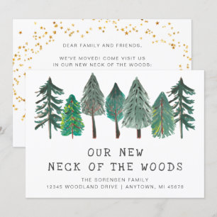 New Neck of the Woods Rustic Moving Announcement