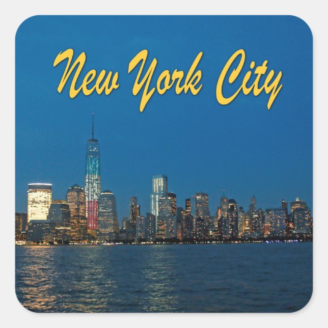 New New York City Lights Square Sticker (Front)