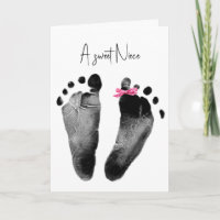 New Niece Baby Footprints with Bow