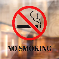 NEW! No Smoking Cling - 12x12 Sqaure - Custom