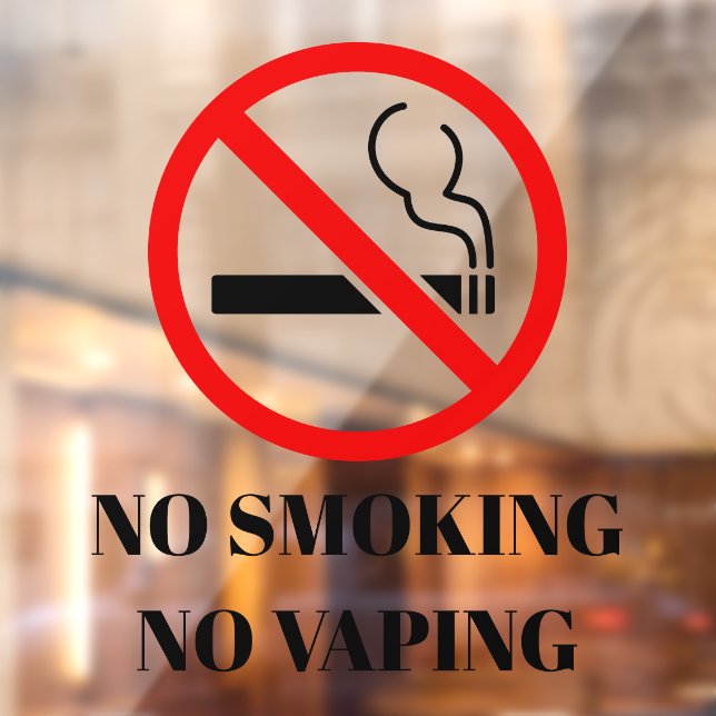 NEW! 🚭 No Smoking Vaping Cling - 12x12 Sqaure   (Sheet 2)