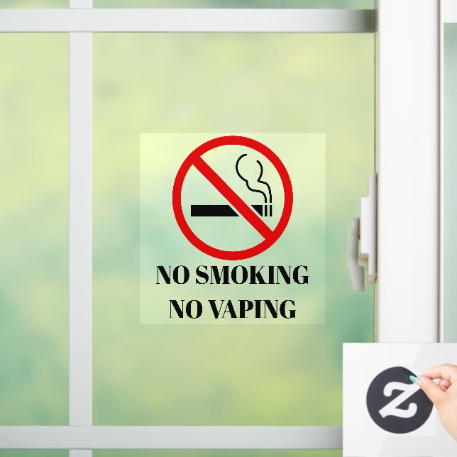 NEW! 🚭 No Smoking Vaping Cling - 5x5 Sqaure  (Home)