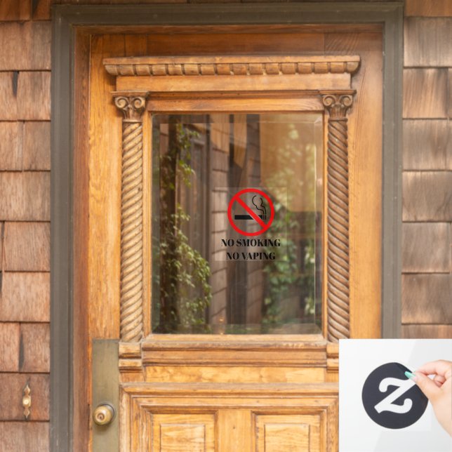 NEW! 🚭 No Smoking Vaping Cling - 8x8 Sqaure  (Home Door)