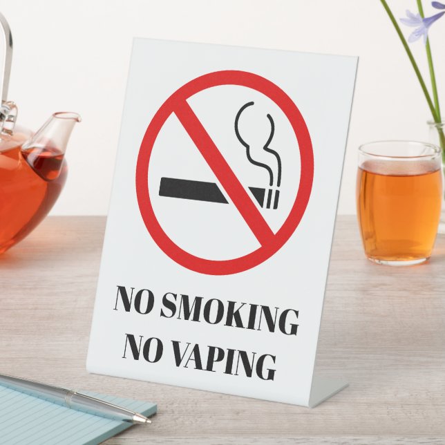 NEW! 🚭 No Smoking Vaping Pedestal Sign - 6" X 8" (In SItu)