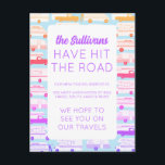 NEW NOMAD ADDRESS Camper Trailer Vanlife RV Postcard<br><div class="desc">Colourful camping trucks and vans dance across this card,  perfect for new nomads to notify loved ones of their new mailing address while travelling. Customise all the text to suit your needs,  change the colours and fonts.  Take a look at my shop for more!</div>