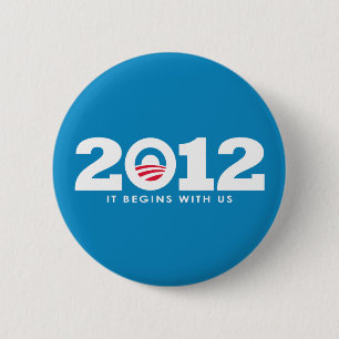 New Obama 2012 Logo 6 Cm Round Badge
