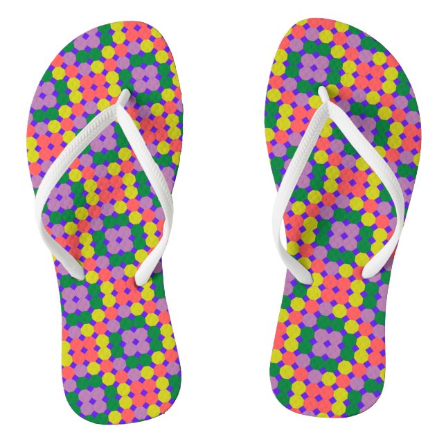 New octagon colourful design, Geometric octagon  Jandals (Footbed)
