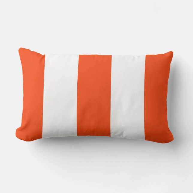 New Orange & White Stripe Lumbar Pillow Gift (Front)