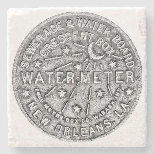 New Orlean,New Orleans Water Meter, Stone Coaster (Front)