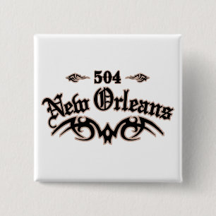 New Orleans 504 15 Cm Square Badge