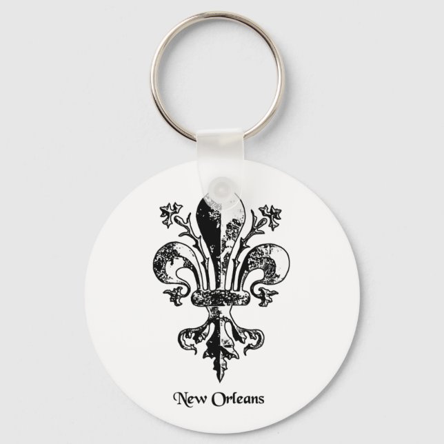 New Orleans Antique Fleur de lis Key Ring (Front)