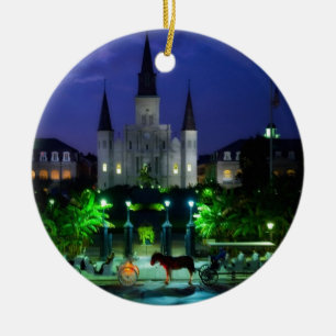 New Orleans at Night Ceramic Tree Decoration