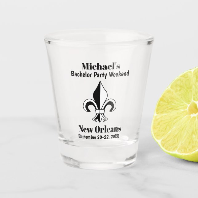 New Orleans Bachelor Party Favour Guys Trip Shot Glass (Front)